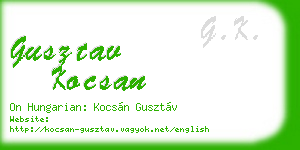 gusztav kocsan business card